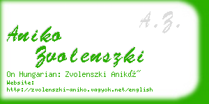 aniko zvolenszki business card